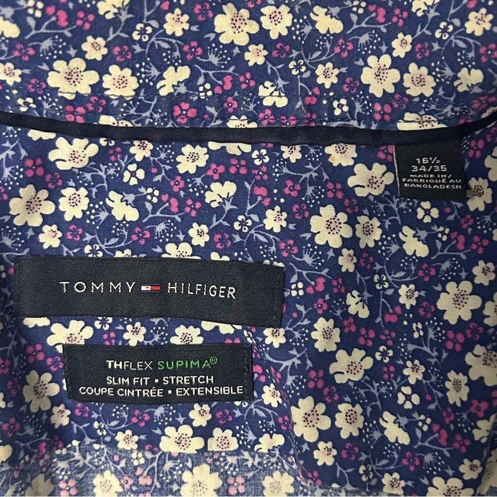 Tommy Hilfiger Navy Floral Button Down Shirt - Picture 4 of 7